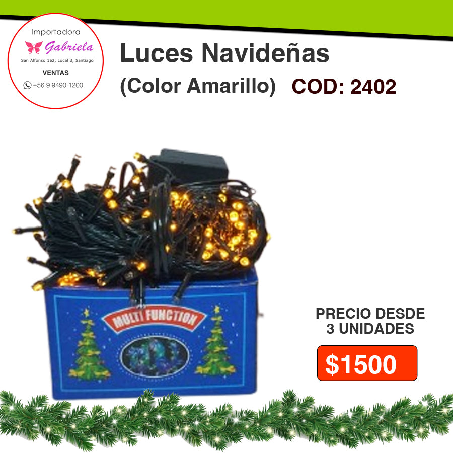 Luces de Navidad Color Amarillo codigo: 2402