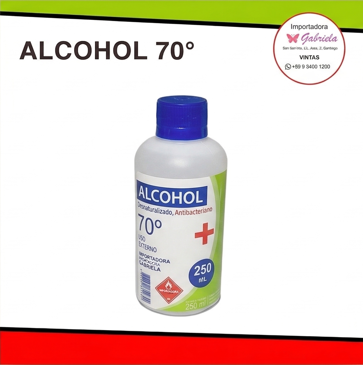 ALCOHOL DE 70 GRADOS - 250 ML