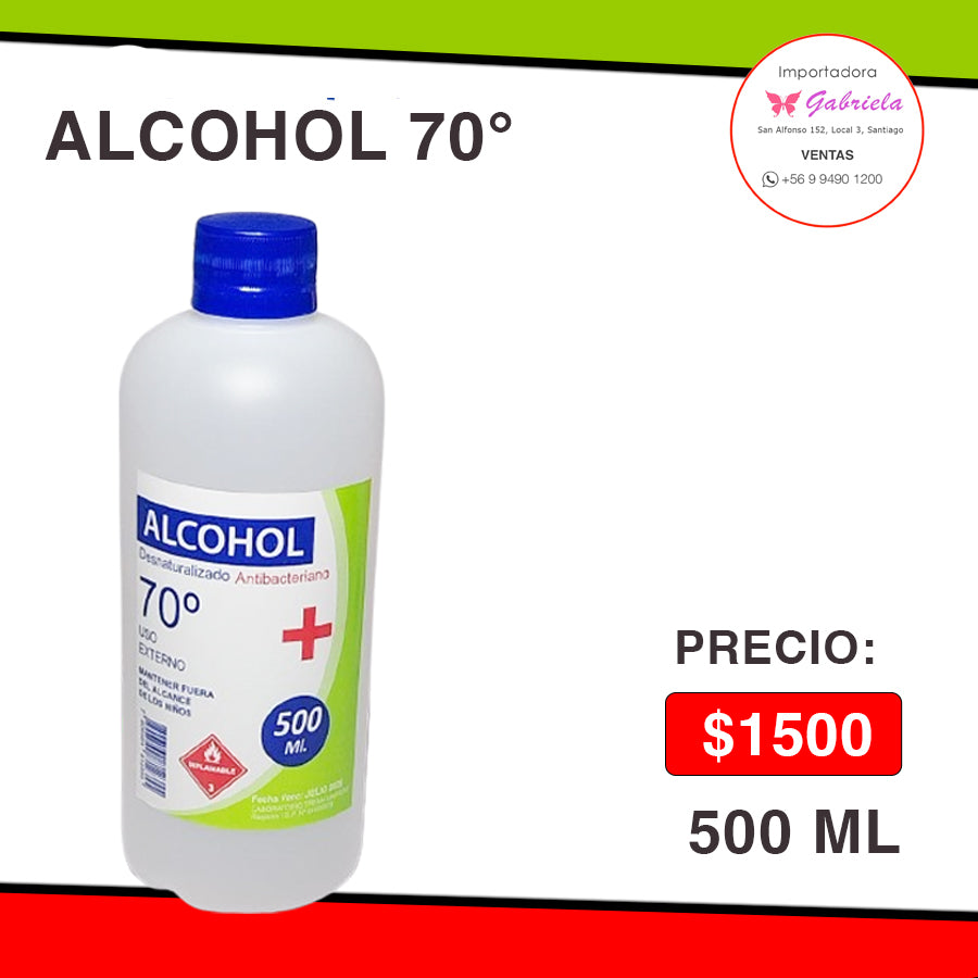 ALCOHOL DE 70 GRADOS - 500 ML