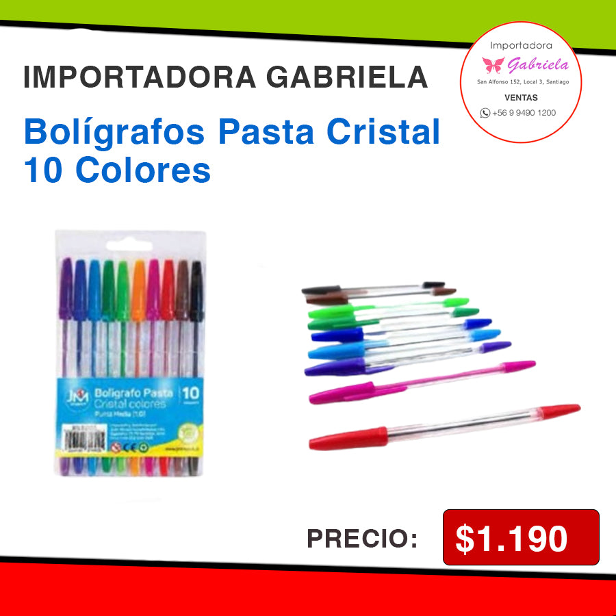 Bolígrafos Pasta Cristal