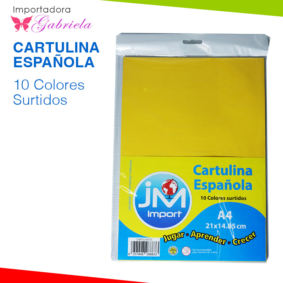 CARTULINA ESPAÑOLA 10 COLORES SURTIDOS