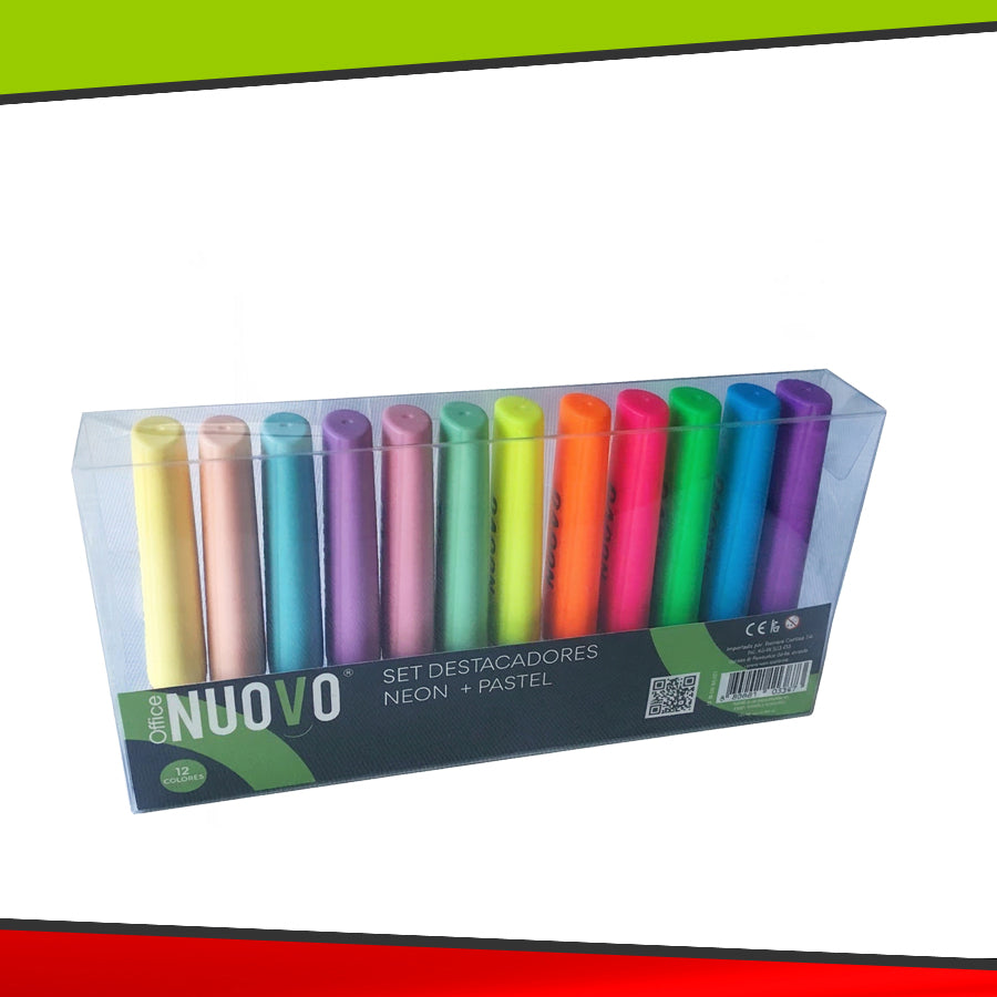 Destacadores Pastel y Neon 12 Unidades