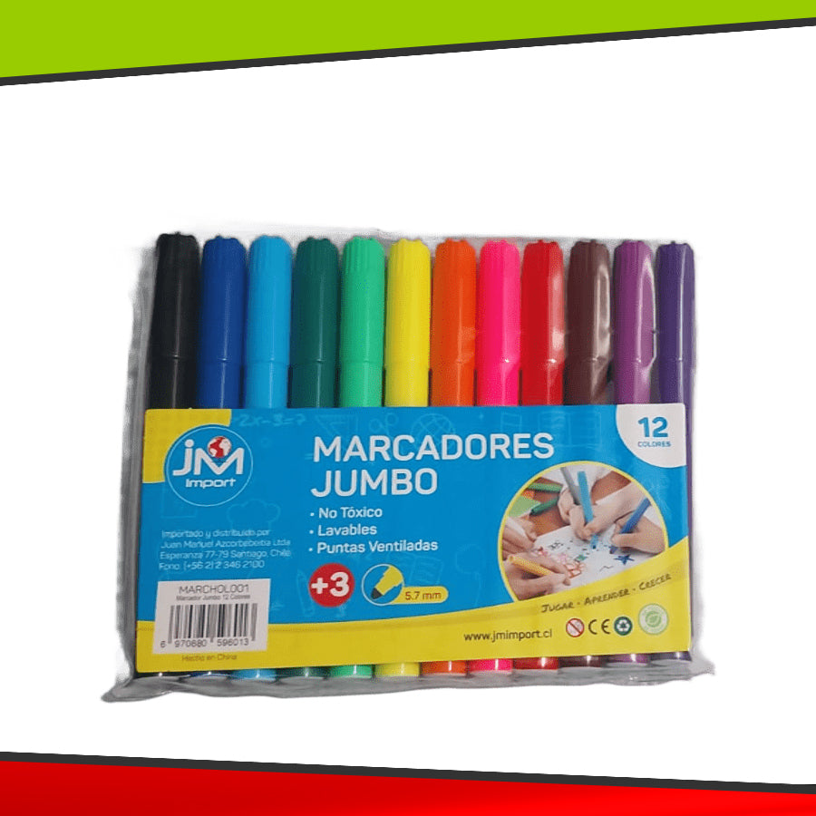 Marcadores Jumbo - 12 pcs