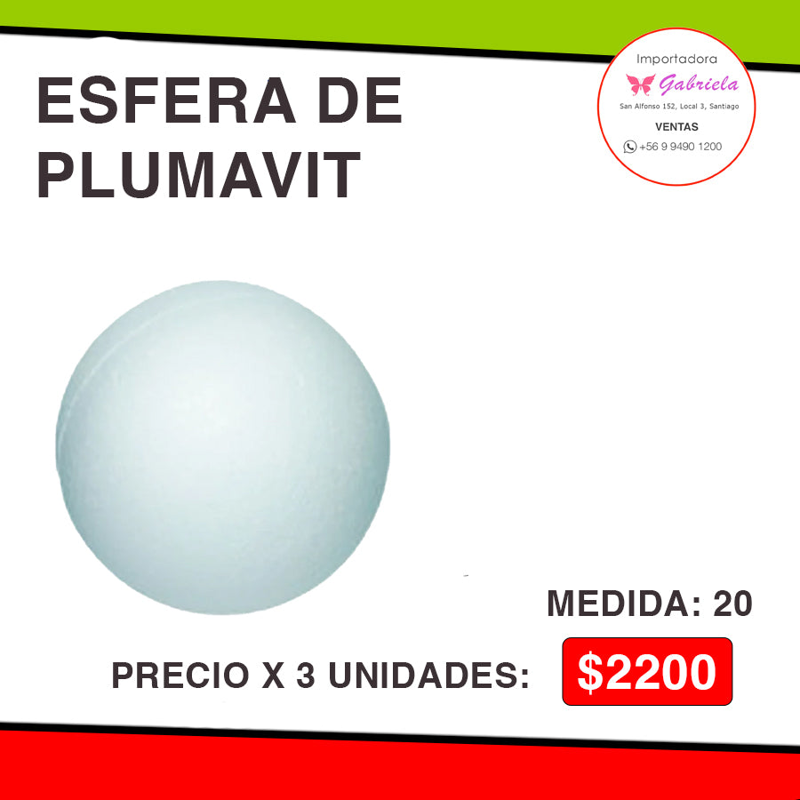 ESFERA DE PLUMAVIT - MEDIDA: 20