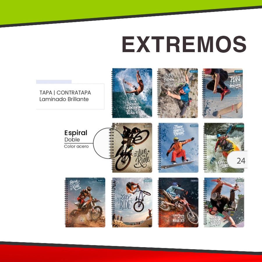 Cuaderno Universitario Doble Espiral - 100 Hojas Tapa Dura