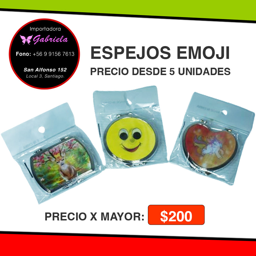 Espejos Emoji desde 5 unidades surtidos