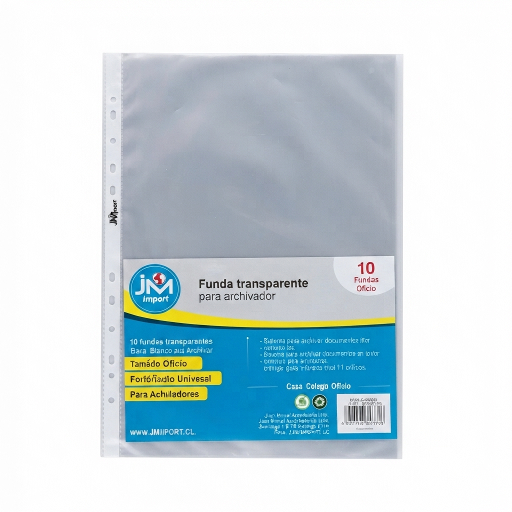 Fundas Transparentes para Archivador Tamaño Oficio | Pack 10 Unidades - JM Import