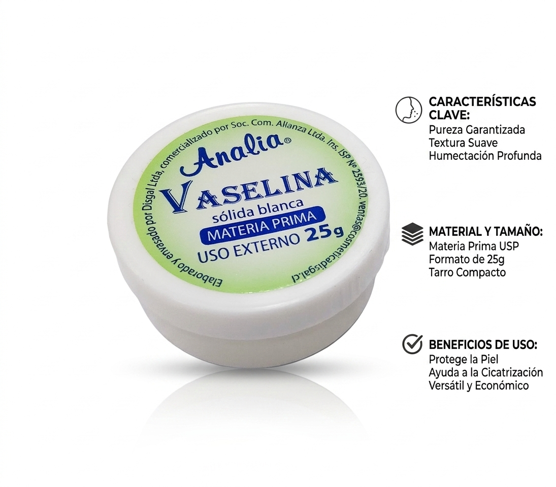 Vaselina Sólida Blanca Analia 25g – Materia Prima Pura