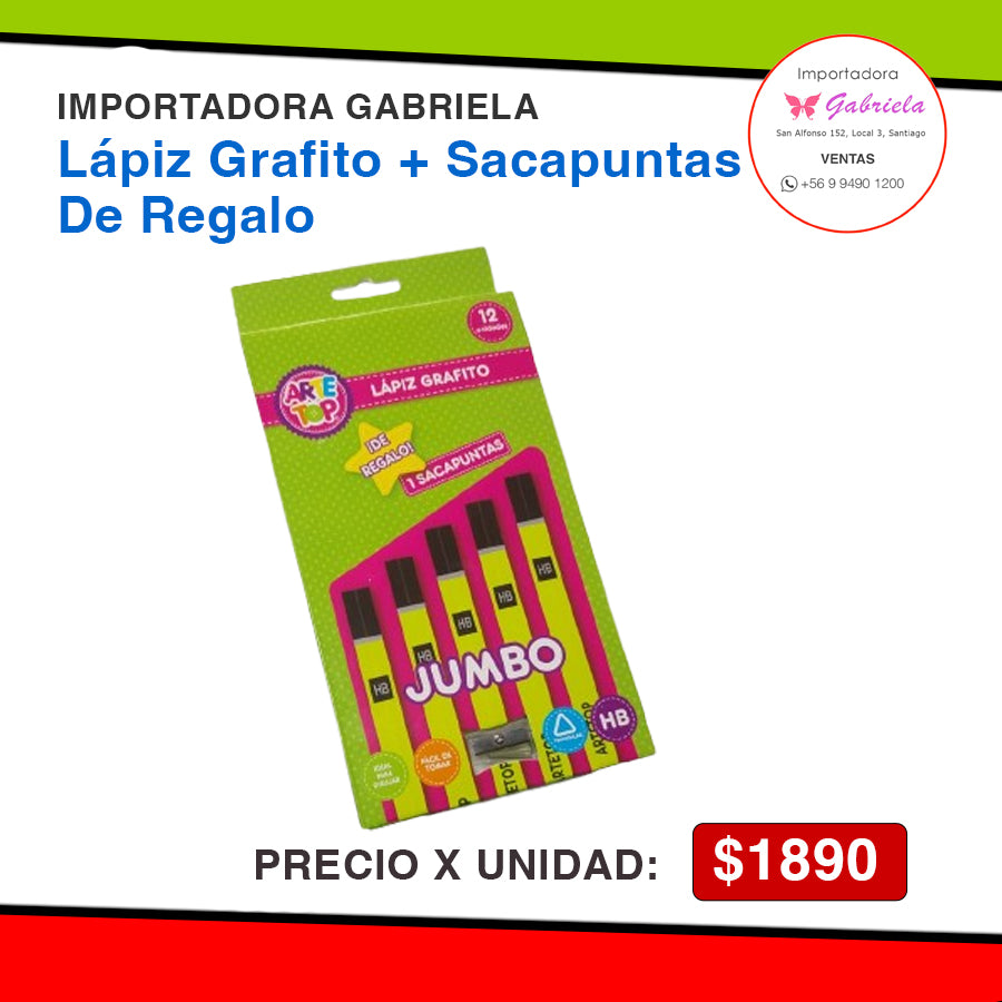 Lápiz Grafito + Sacapuntas De Regalo