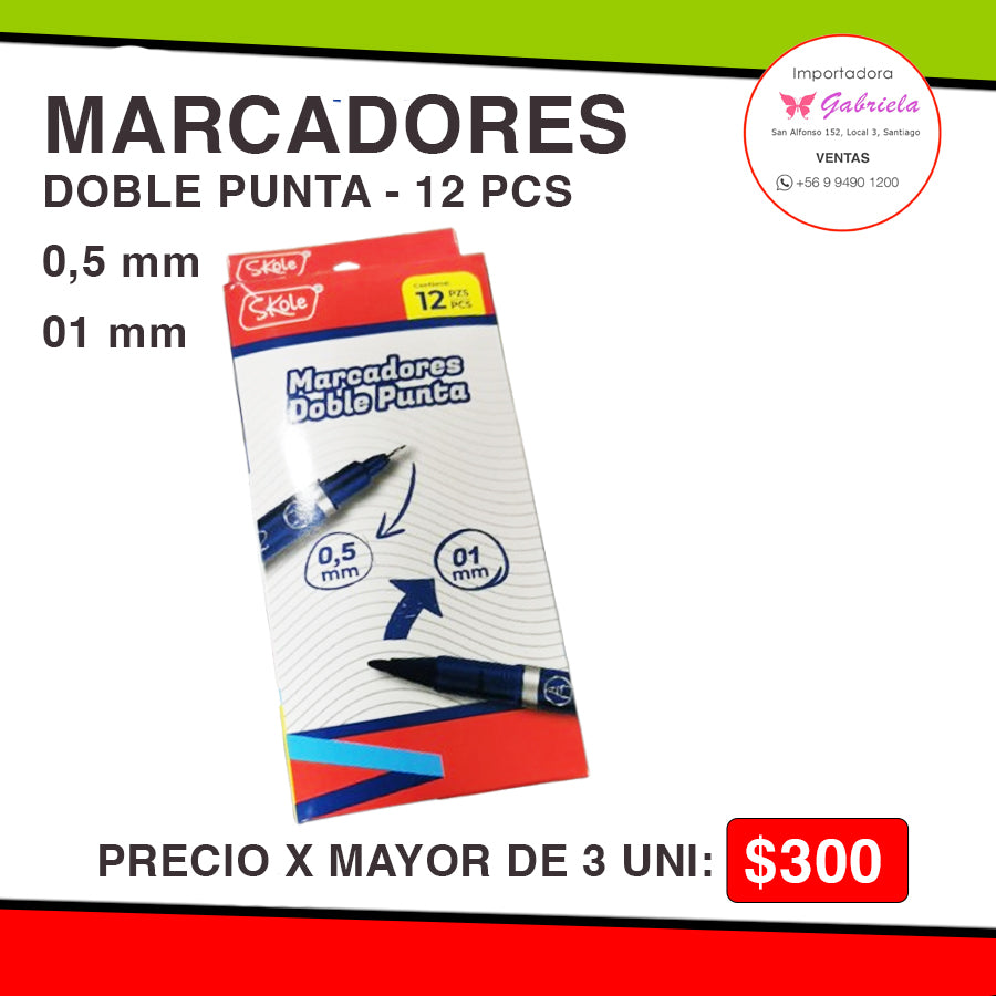MARCADORES DOBLE PUNTA DE 0,5 mm Y 01mm