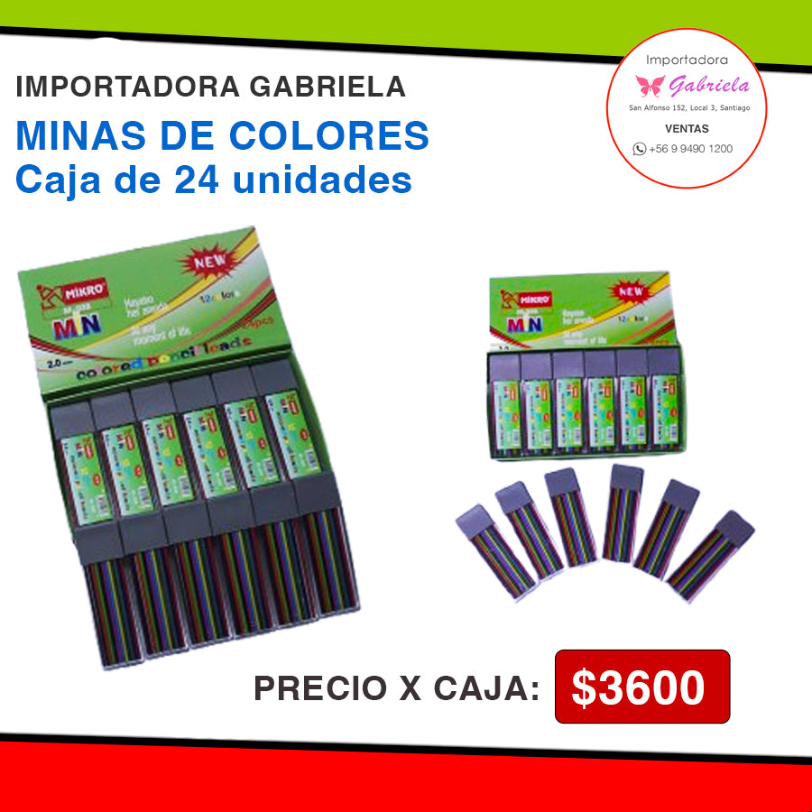 Minas de Colores - Caja de 24 Unidades