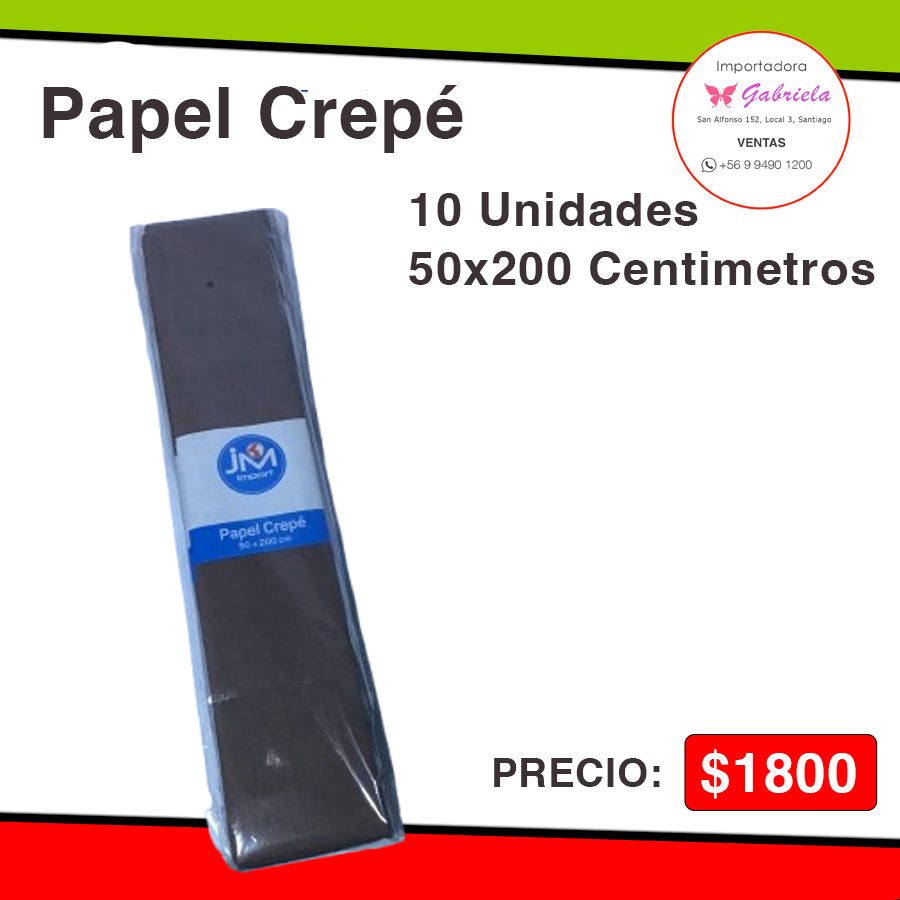 Papel Crepé Café Oscuro - 10 Unidades