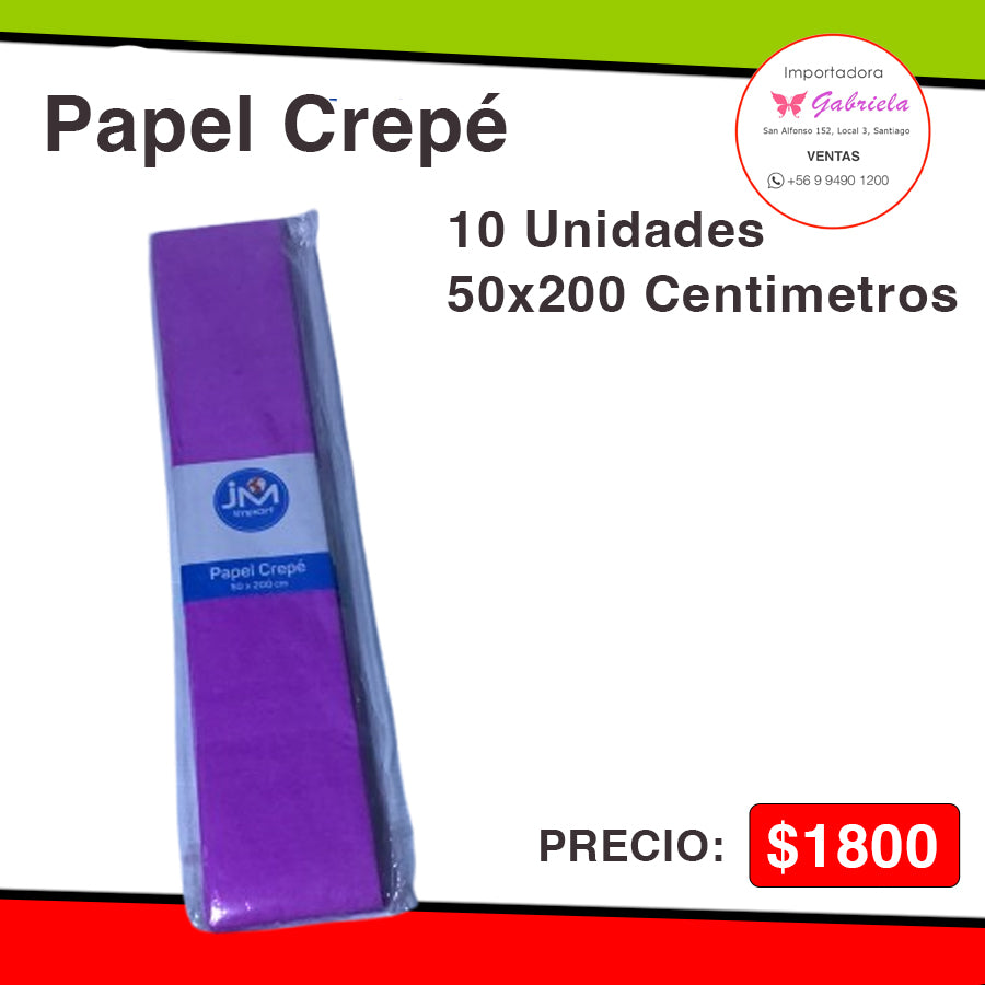 Papel Crepé Color Violeta - 10 Unidades