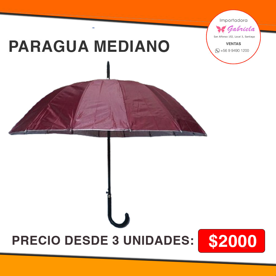 PARAGUA MEDIANO - PRECIO DESDE 3 UNIDADES COLORES SURTIDOS