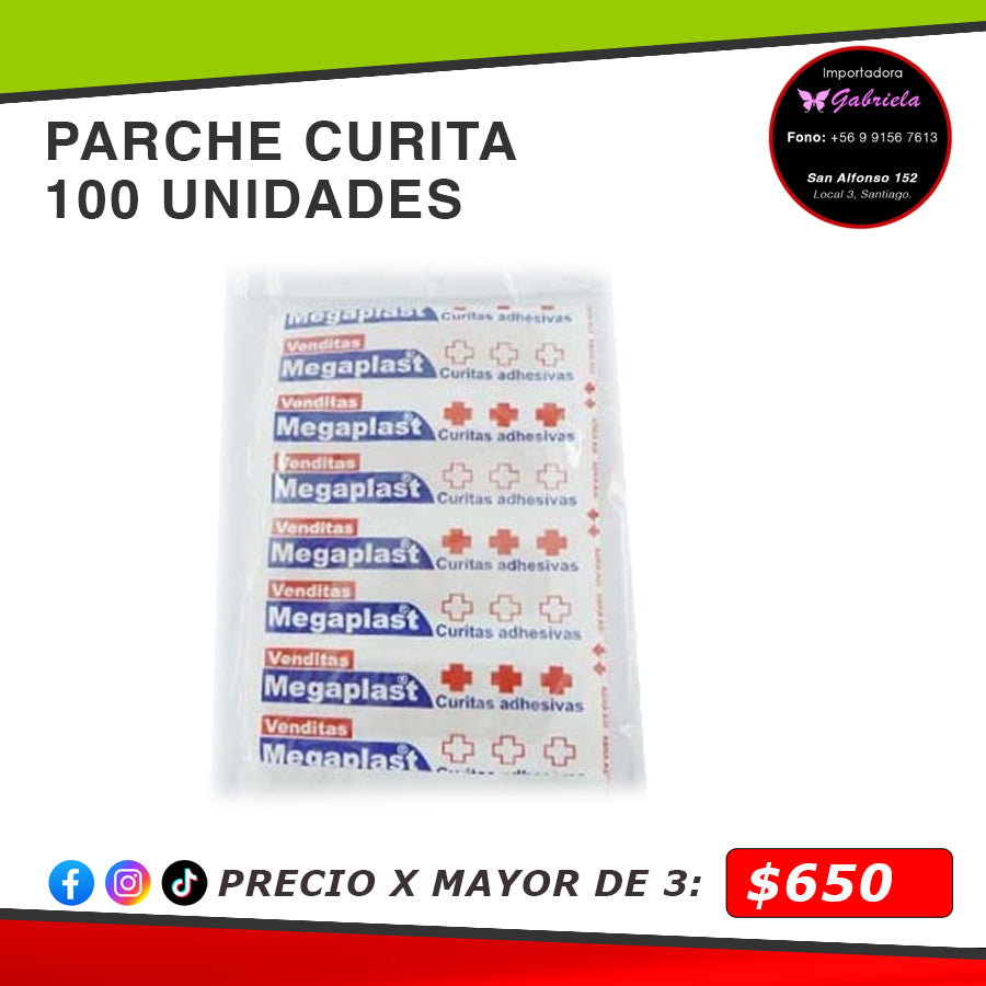 Parche Curita 100 Unidades