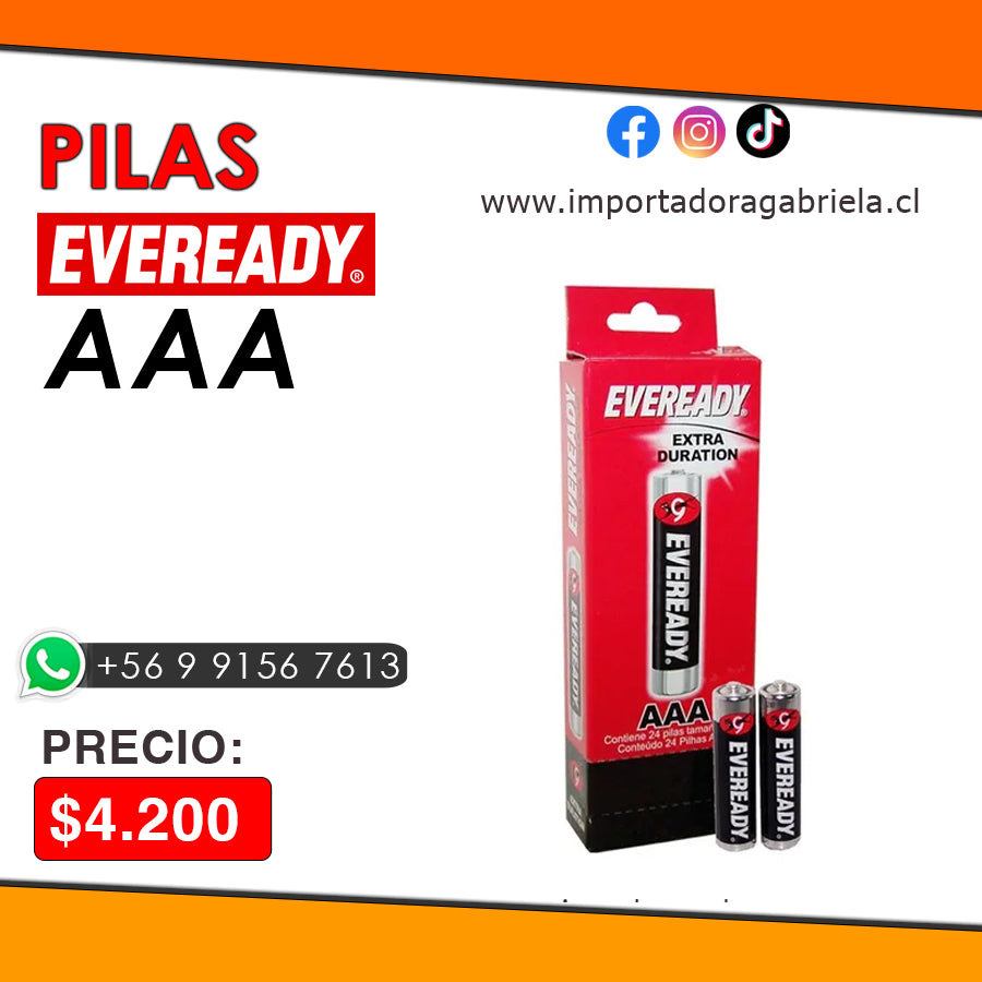 Pilas AAA marca Eveready