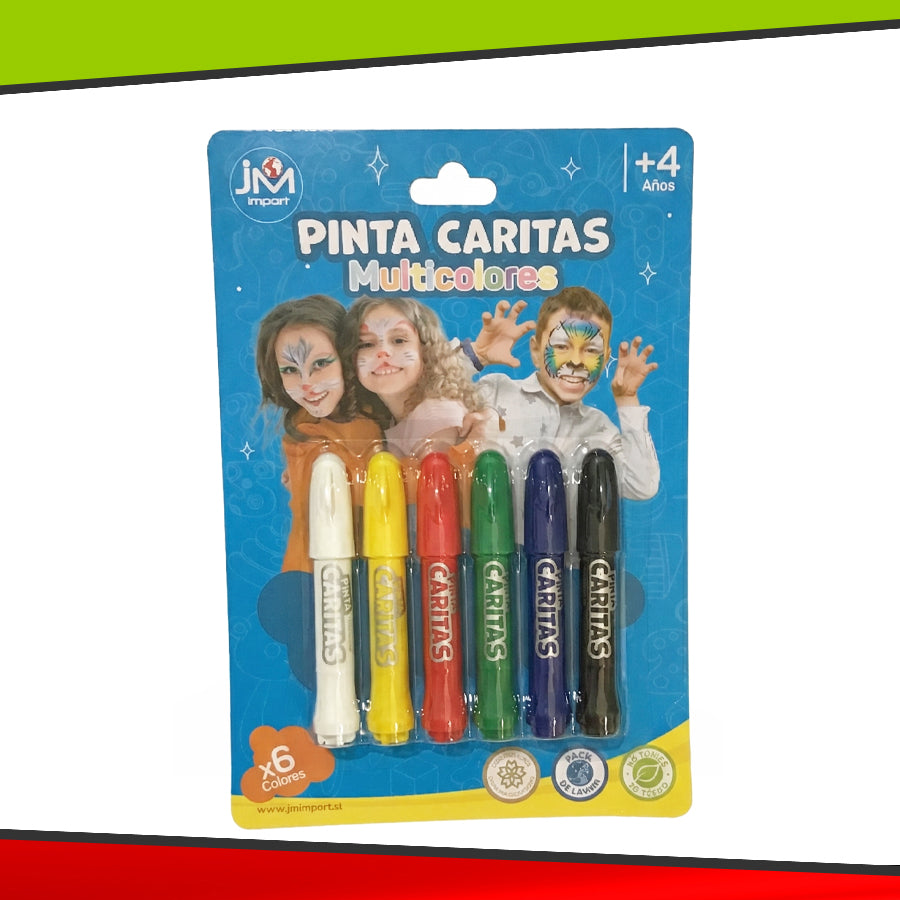 Pinta Caritas Multicolores - 6 Colores - +4 Años