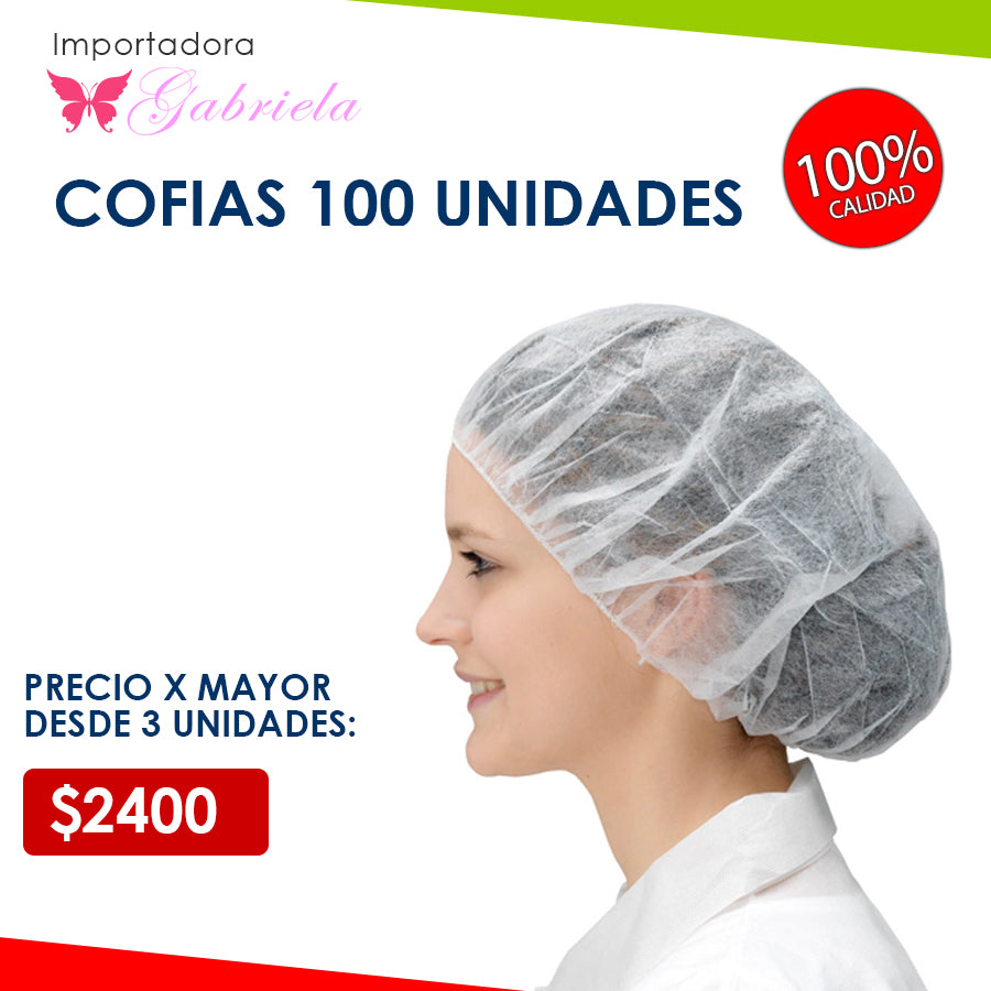 Cofias blancas 100 unidades