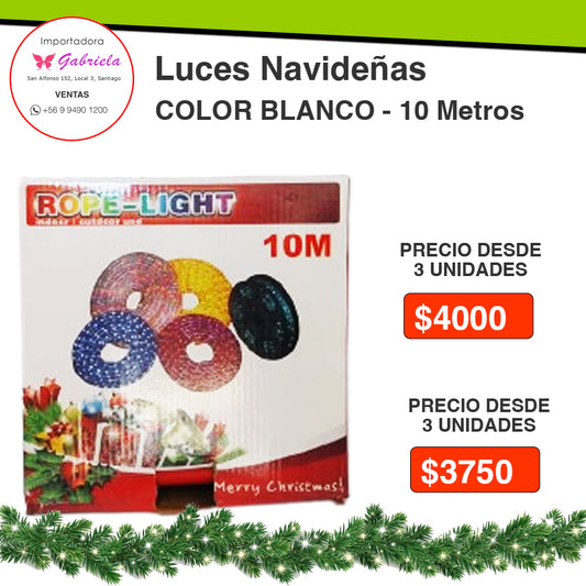 Luces Navideñas 10  Metros color Blanco