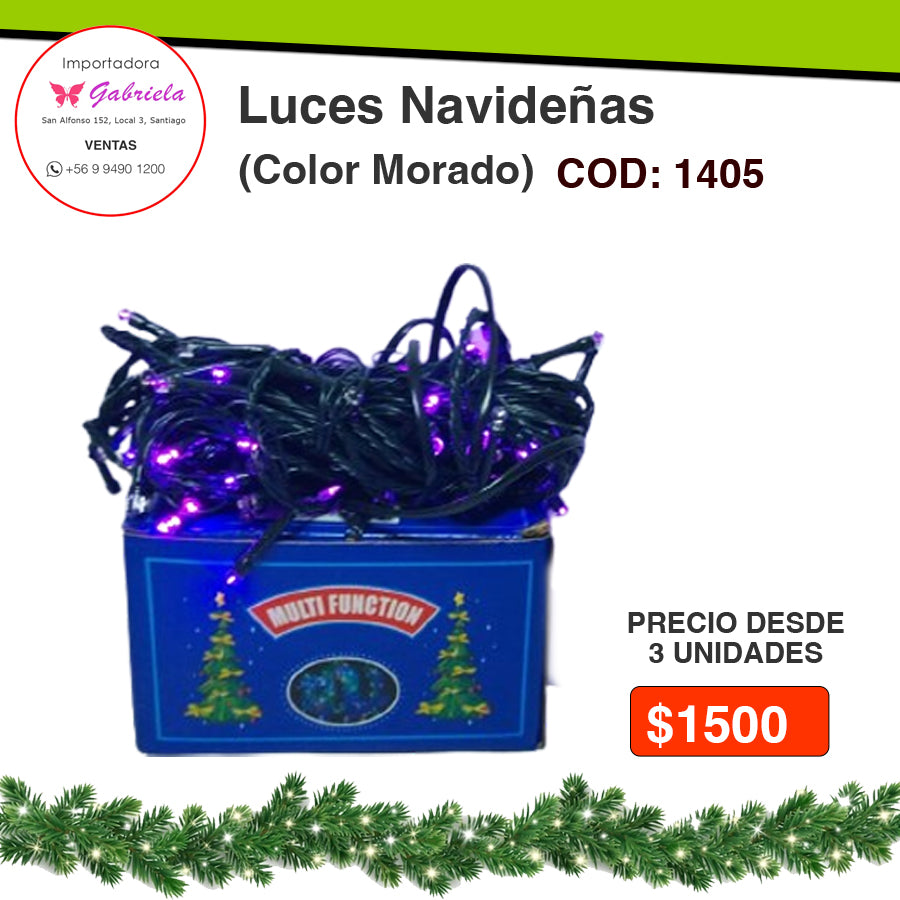 Luces Navideñas Color Violeta codigo 1405