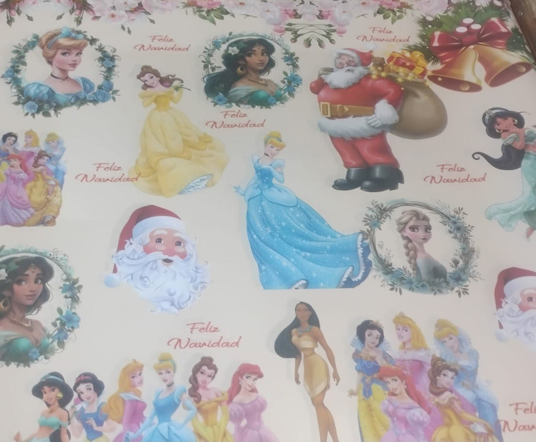 Papel de Regalo Disney (Ciento de 100 Unidades - Diseños Surtidos) 1 METRO X 70 CENTÍMETROS