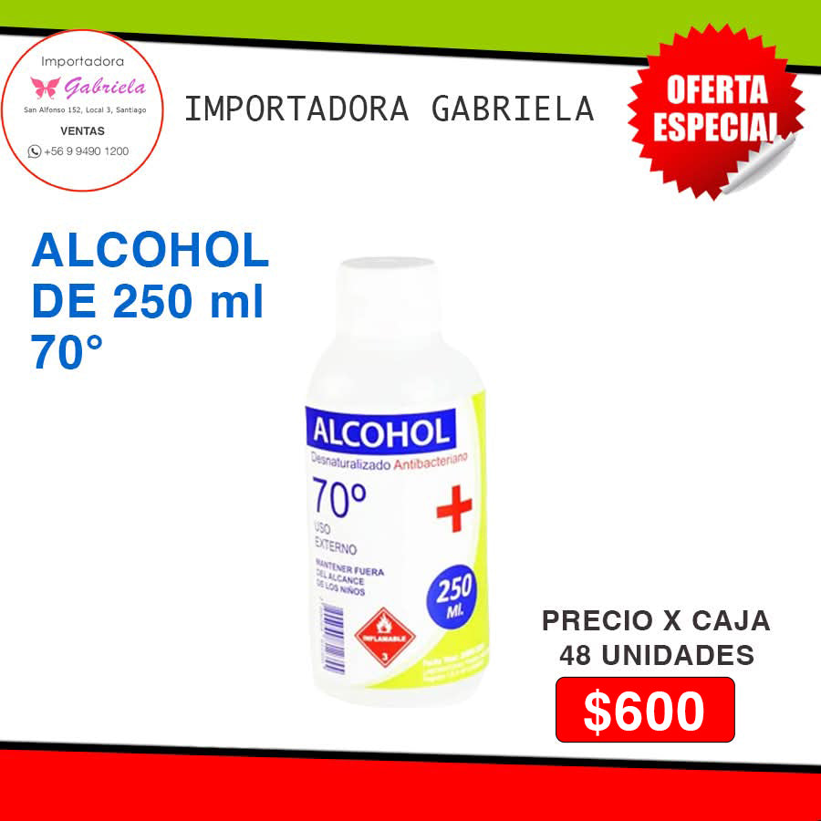 Alcohol de 250 ml - 70 °C