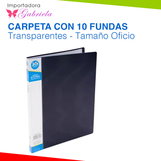 Carpeta Tamaño Oficio - 10 Hojas Transparentes