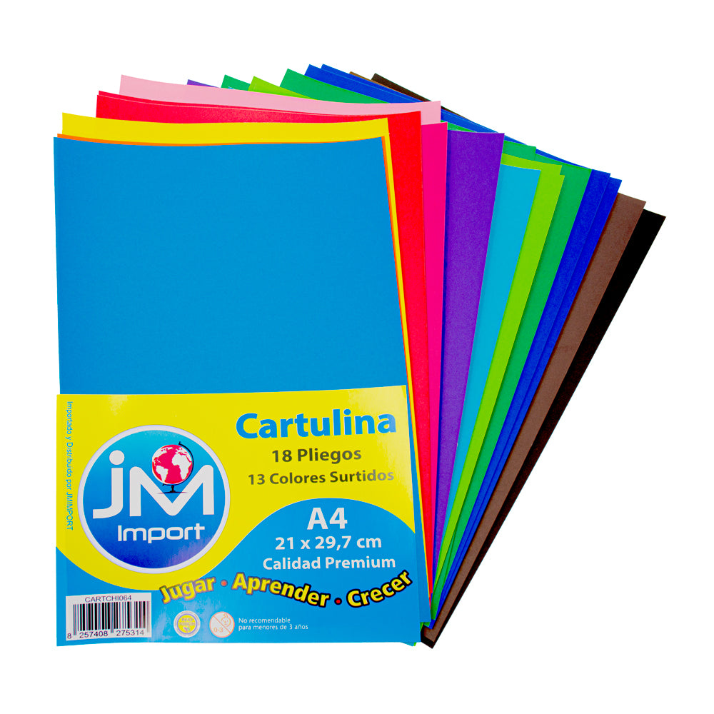 Cartulinas de colores a4 18 Unid. Tradicional