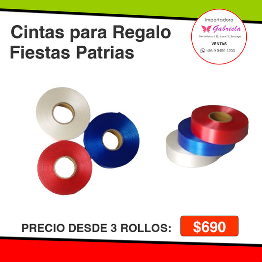 Cintas para Regalo (Fiestas Patrias) Compra desde 3 rollos