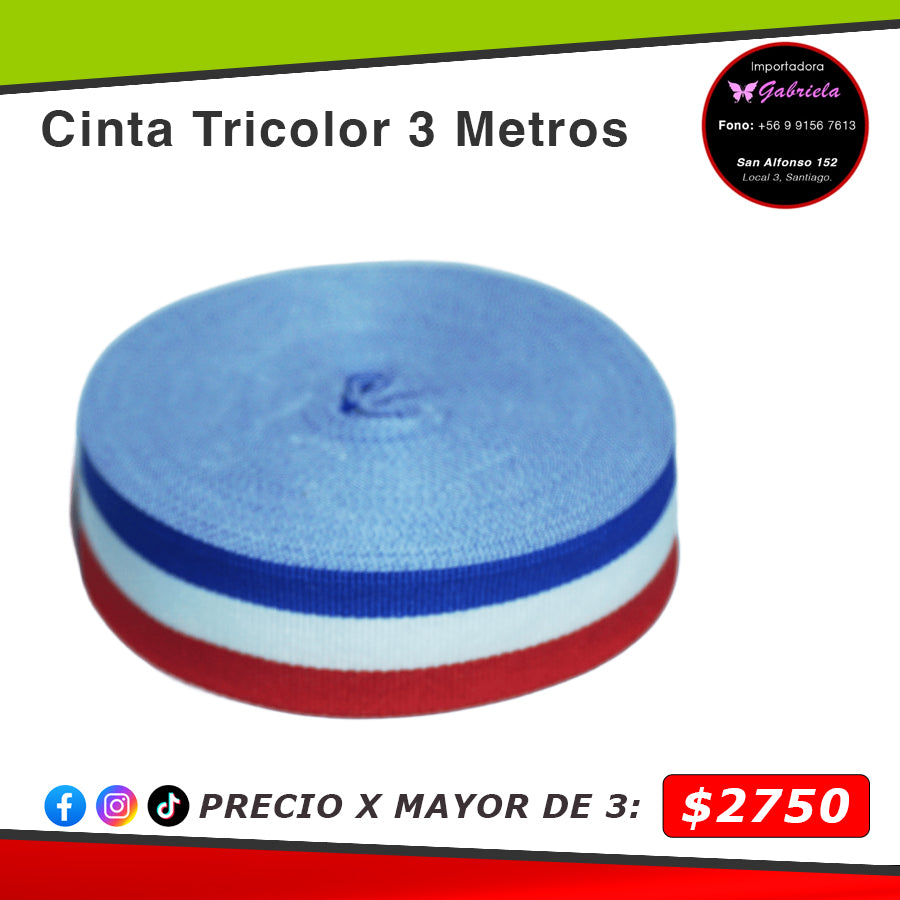 Cinta Tricolor de 3 metros