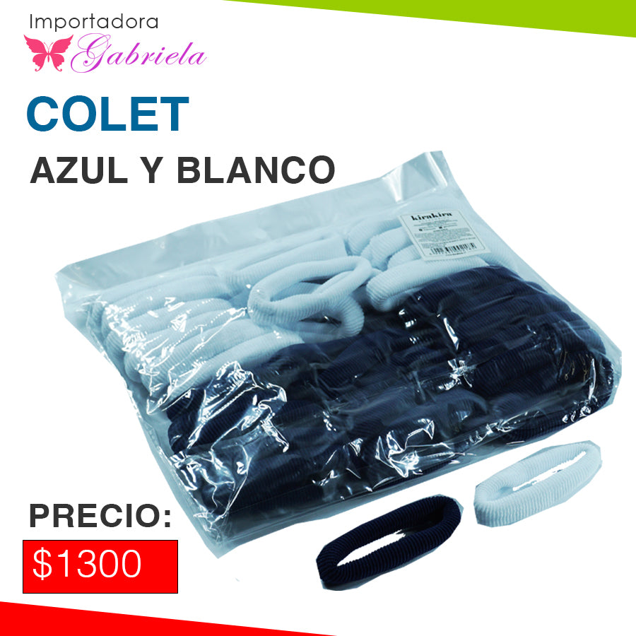 Colet azul y blanco