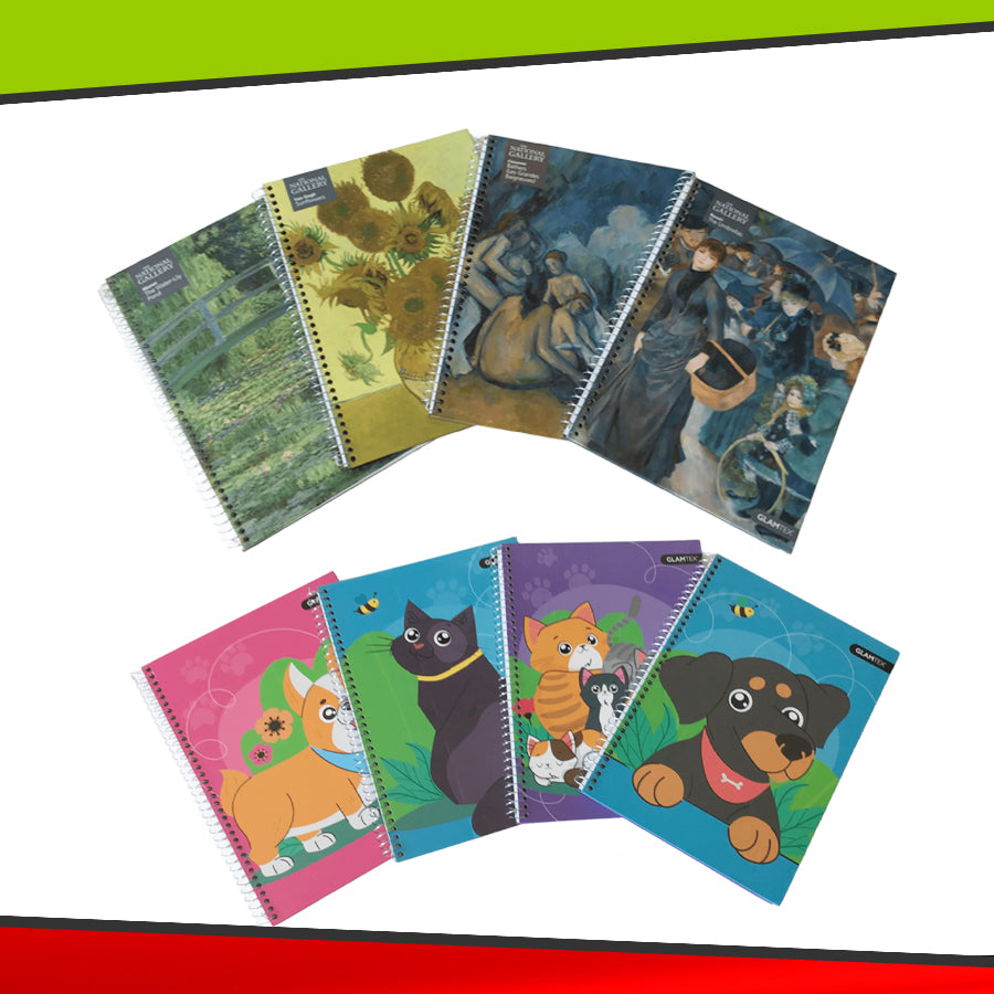 Cuadernos de 120 hojas con Espiral Metálico