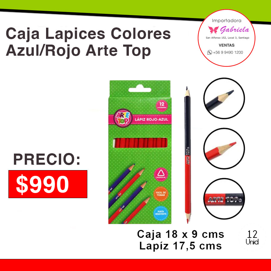 Lápices de Colores AZUL/ ROJO