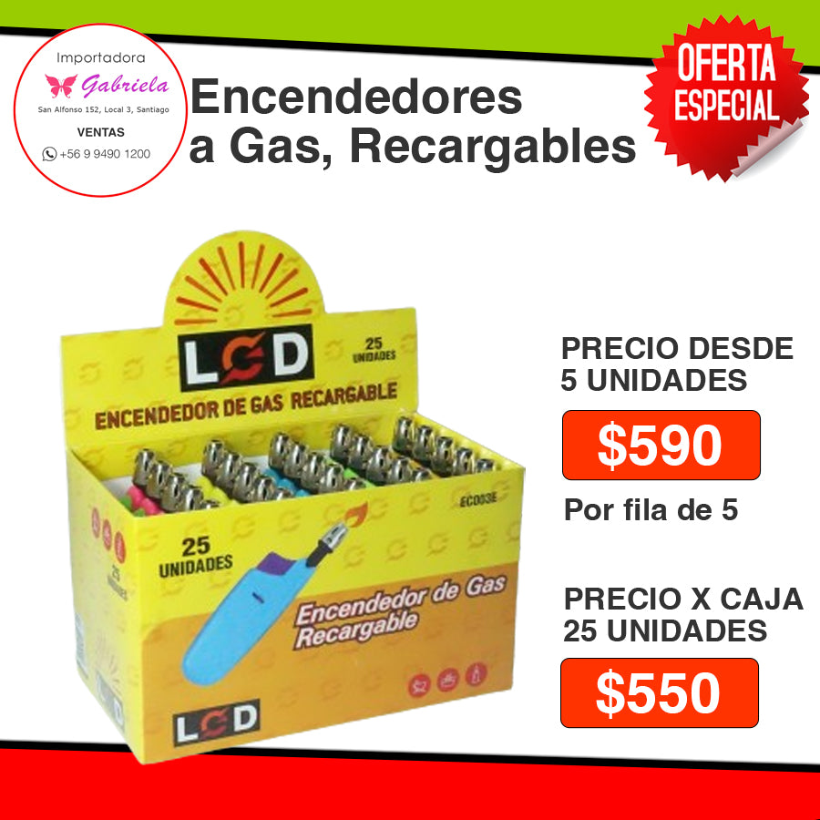 Encendedores a Gas Recargables