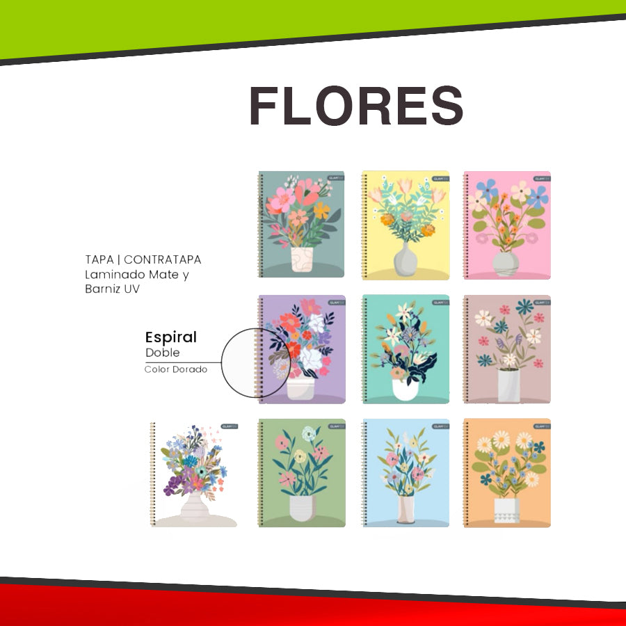 Cuaderno Universitario Doble Espiral - 100 Hojas Tapa Dura