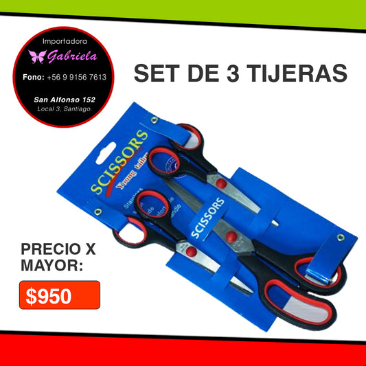 Set de 3 Tijeras