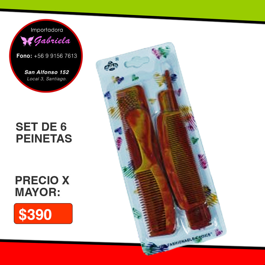 Set de 6 Peinetas