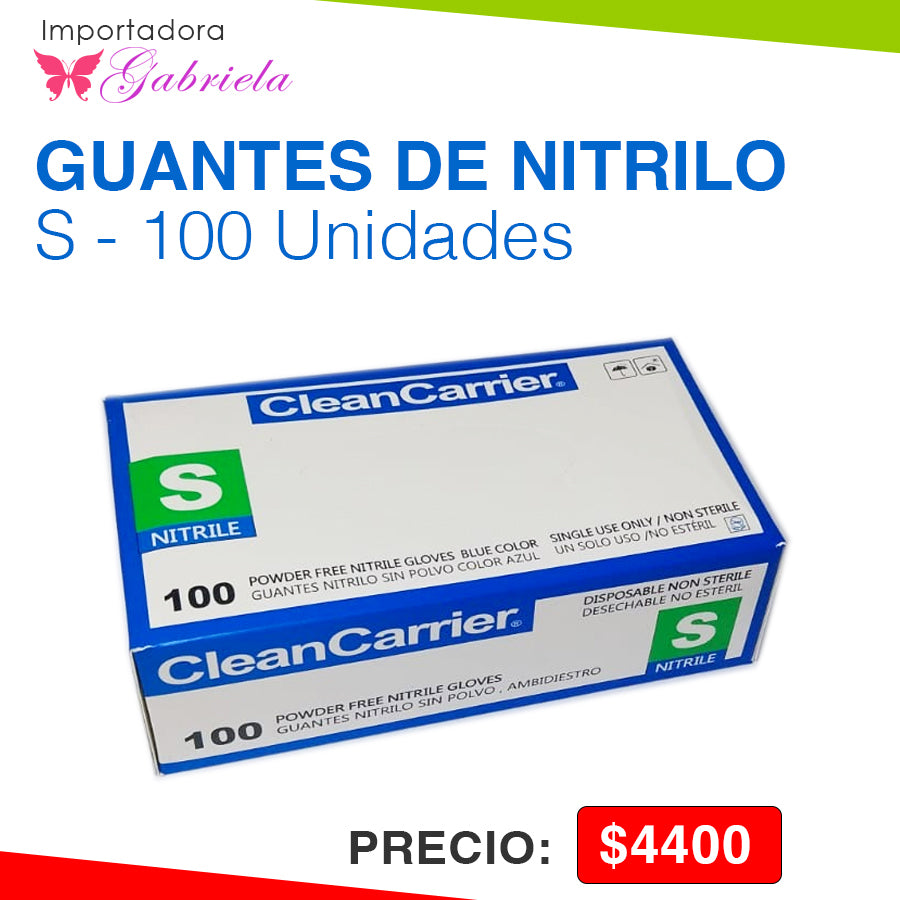 GUANTES TAMAÑO S DE NITRILO 100 UNIDADES