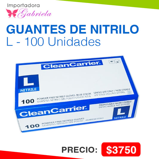 GUANTE L DE NITRILO 100 UNIDADES