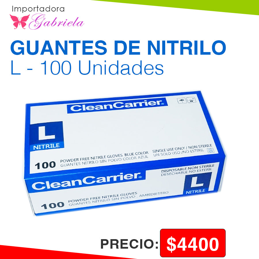 GUANTE L DE NITRILO 100 UNIDADES