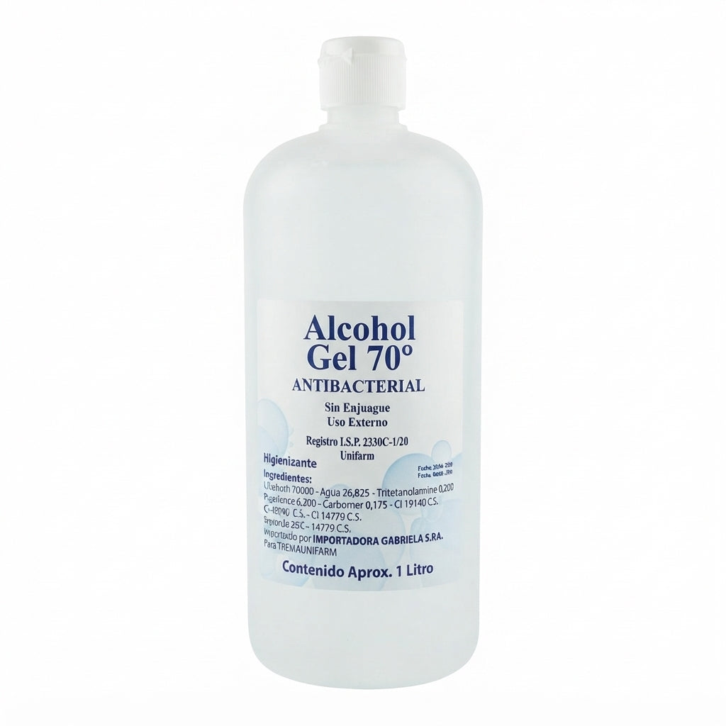 Alcohol Gel 70° Antibacterial de 1 litro