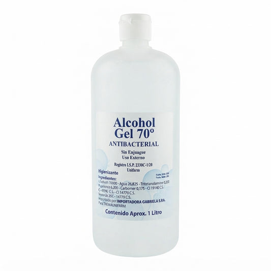 Alcohol Gel 70° Antibacterial de 1 litro