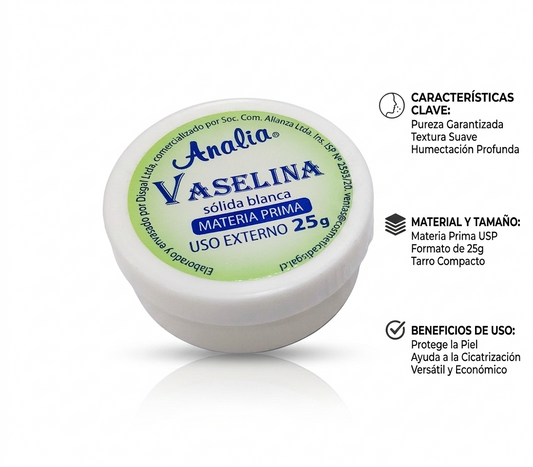 Vaselina Sólida Blanca Analia 25g – Materia Prima Pura