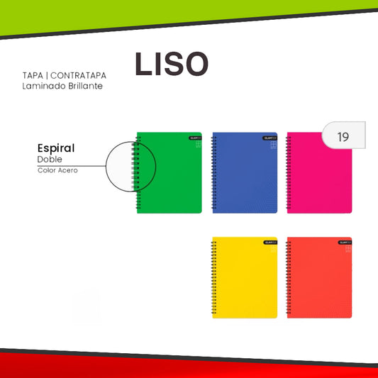 Cuaderno Universitario Doble Espiral - 100 Hojas Tapa Dura