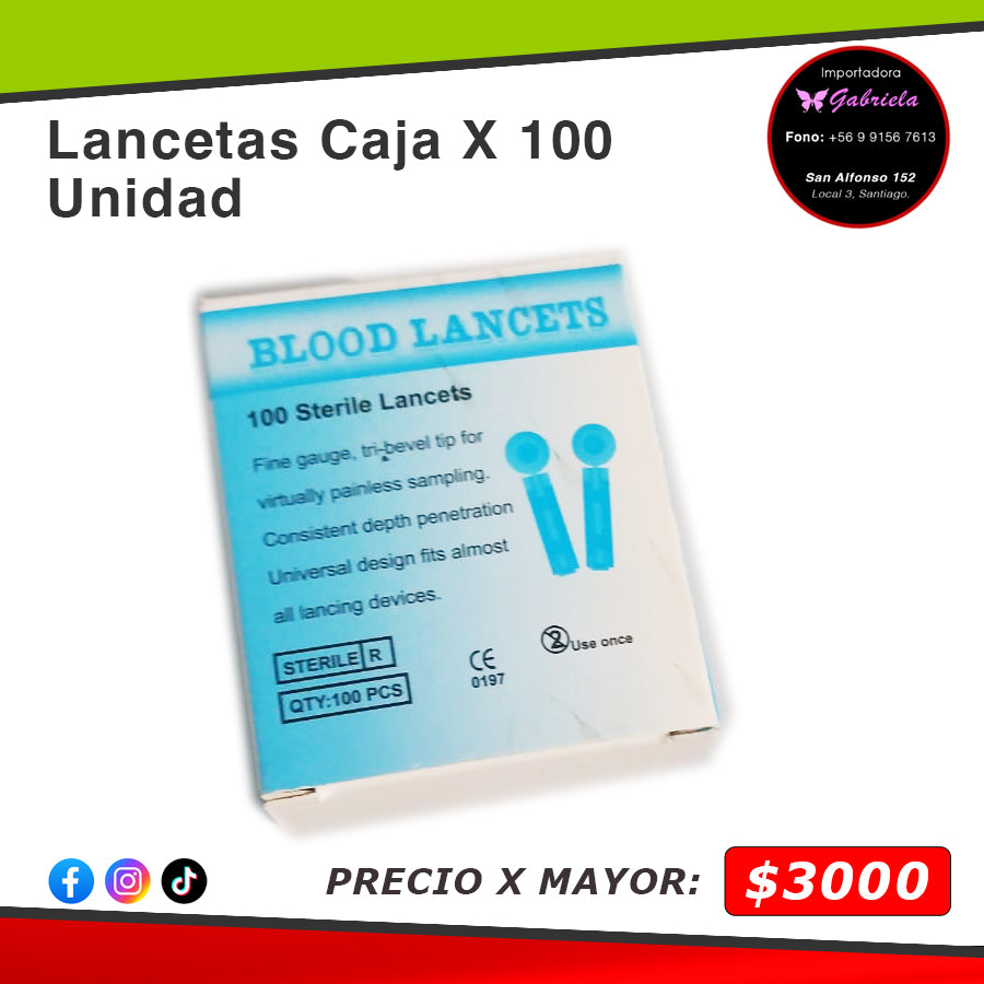 Lancetas Caja X 100 Unidades