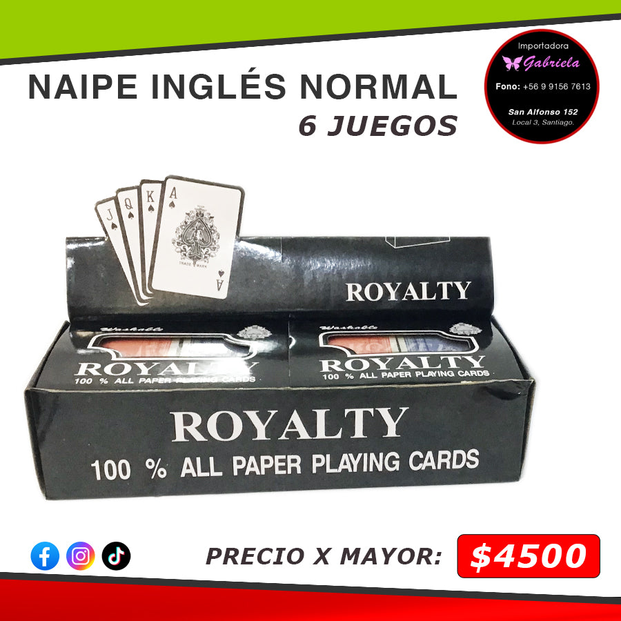 Naipe Inglés 6 Juegos ROJO