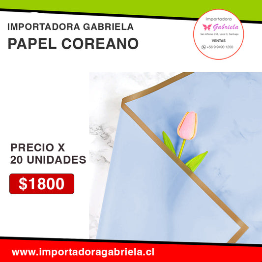 PAPEL COREANO 20 UNIDADES