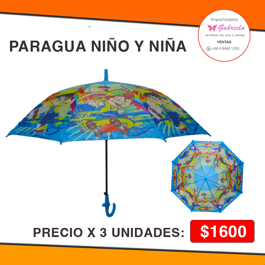 PARAGUA PARA NIÑO Y NIŃA DESDE 3 UNIDADES DIFERENTES DISEÑOS
