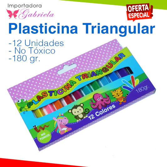 PLASTICINA TRIANGULAR 12 UNIDADES