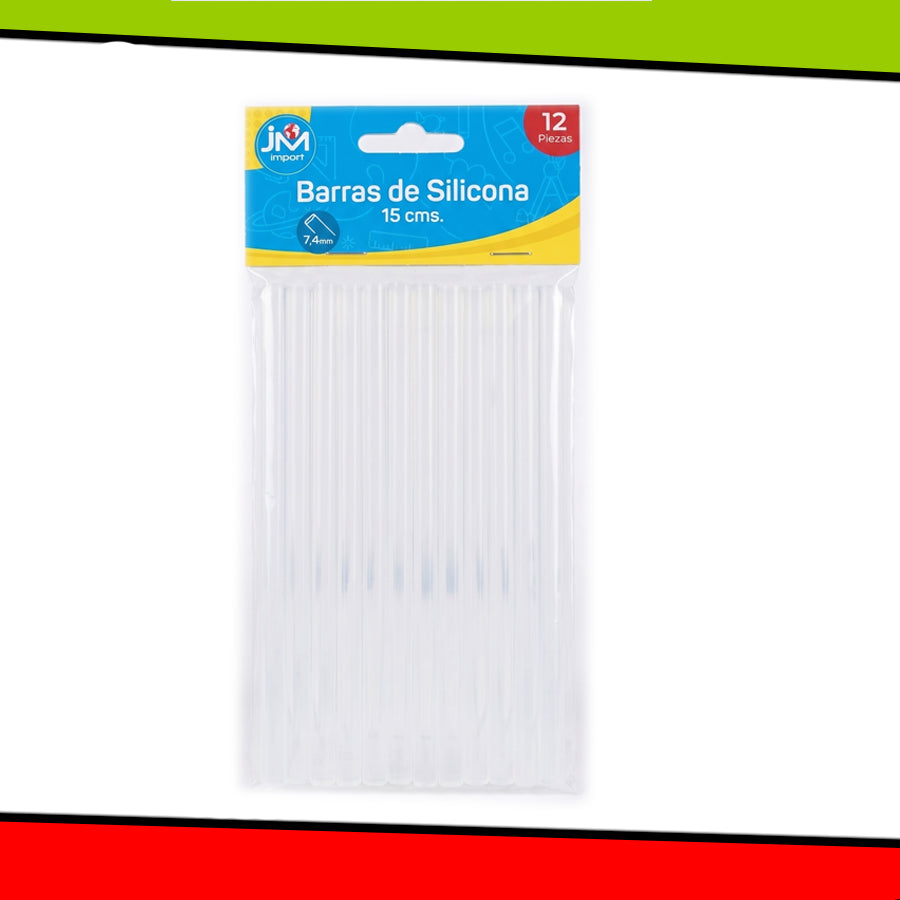 Barras de Silicona Transparente - Pack 12 Unidades